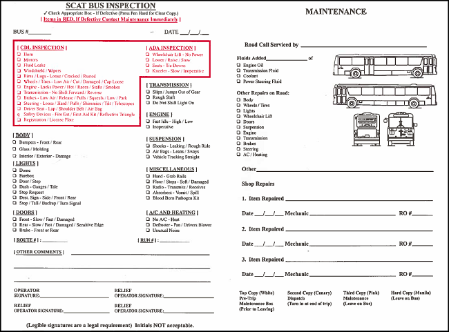 School Bus Pre Trip Inspection Cheat Sheet Pdf