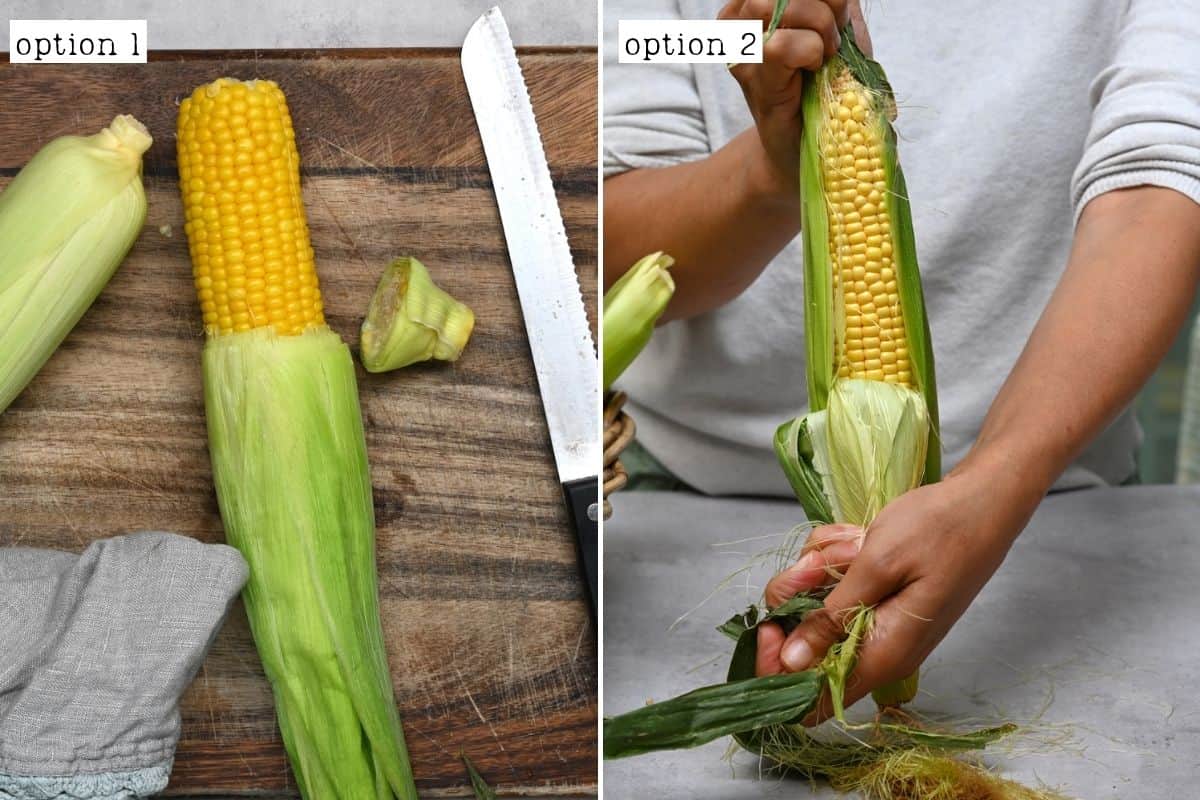 How to Boil Corn on the Cob with Husk