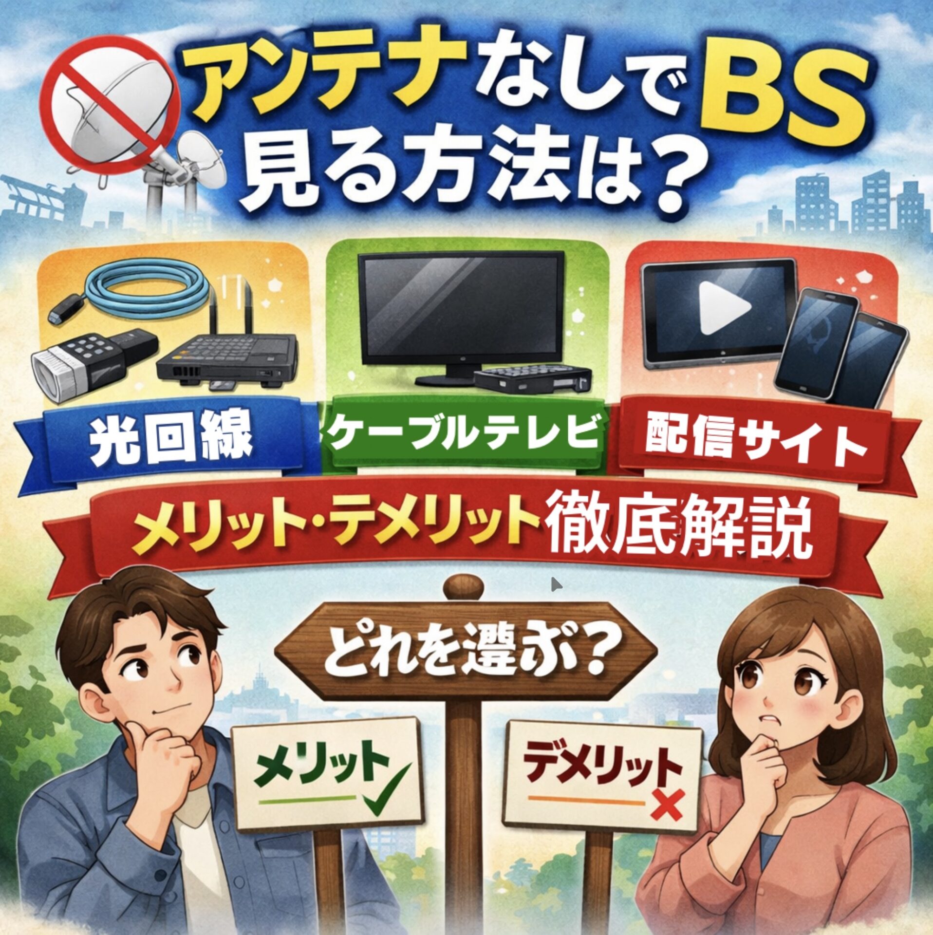 テレビでBsを見るには？アンテナなし視聴法と初期費用の真相【2026】