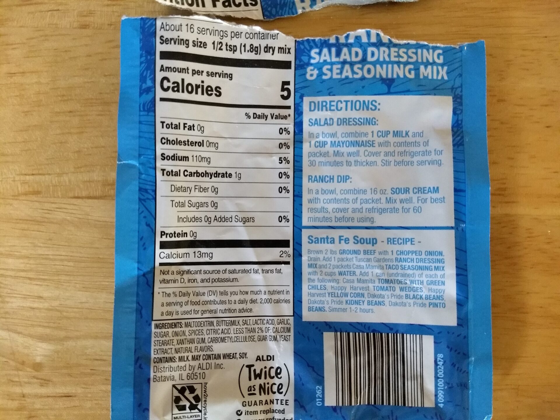 How Much Is in 1 Packet of Ranch Seasoning