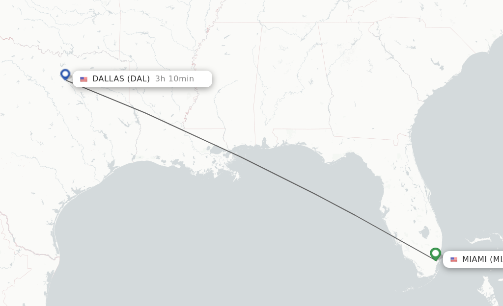 Flight Distance from Miami to Dallas
