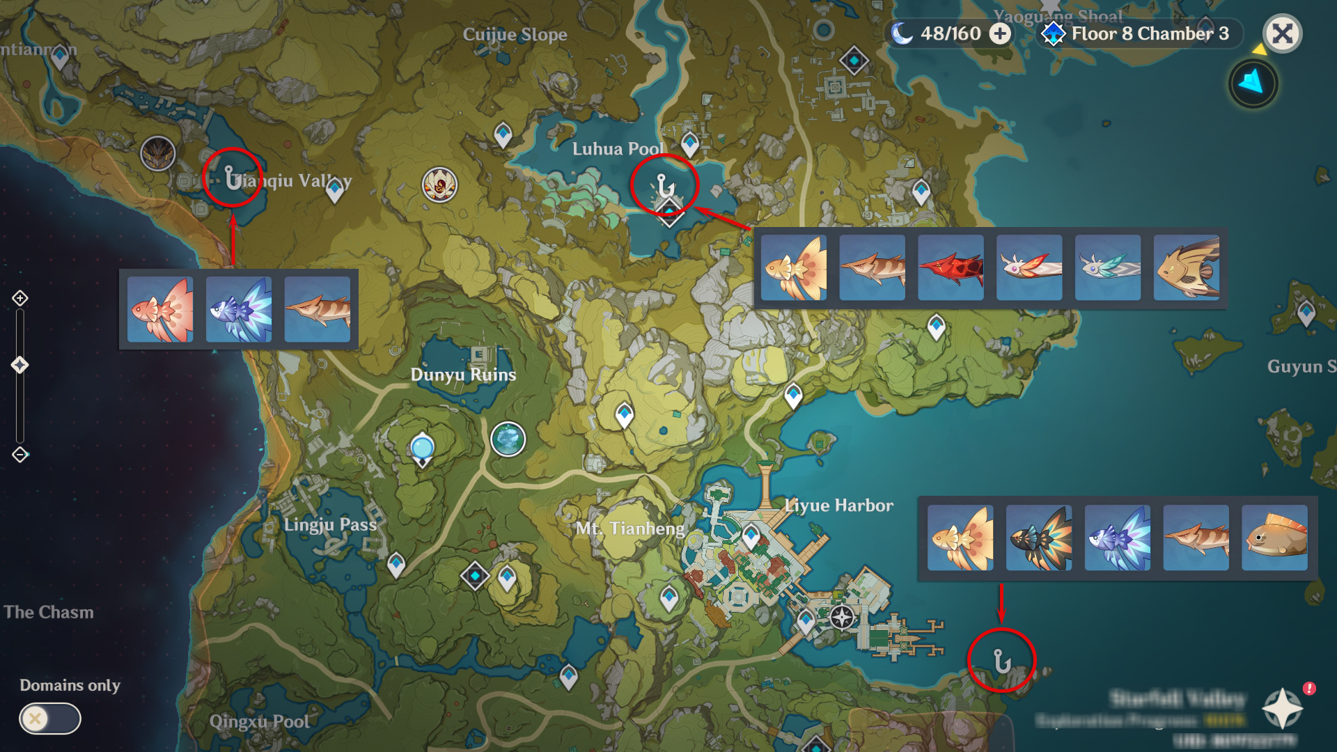 Fishing Spots in Genshin