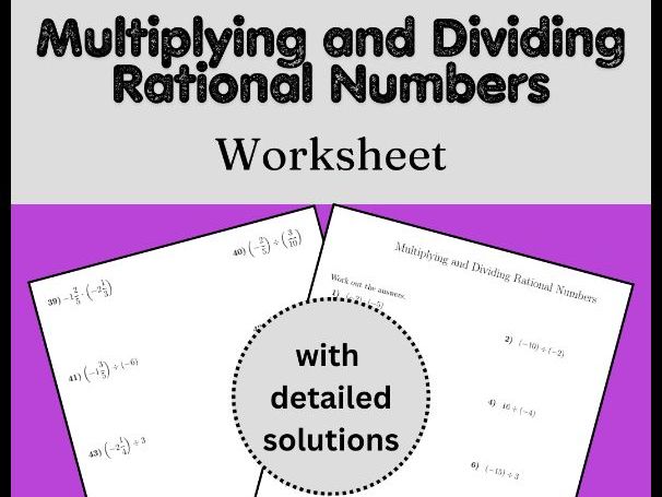 Multiplying and Dividing Rational Numbers Worksheet