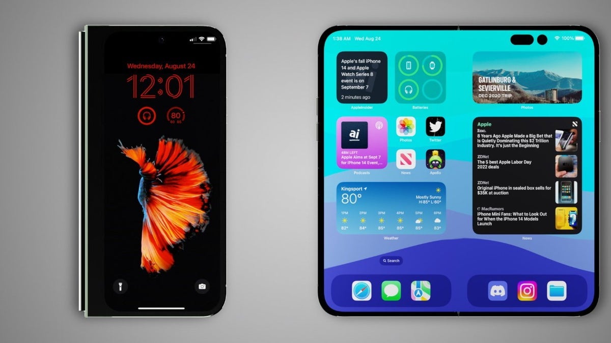 Iphone Foldable Phone Duo Brings Ios Multitasking to Two Screens