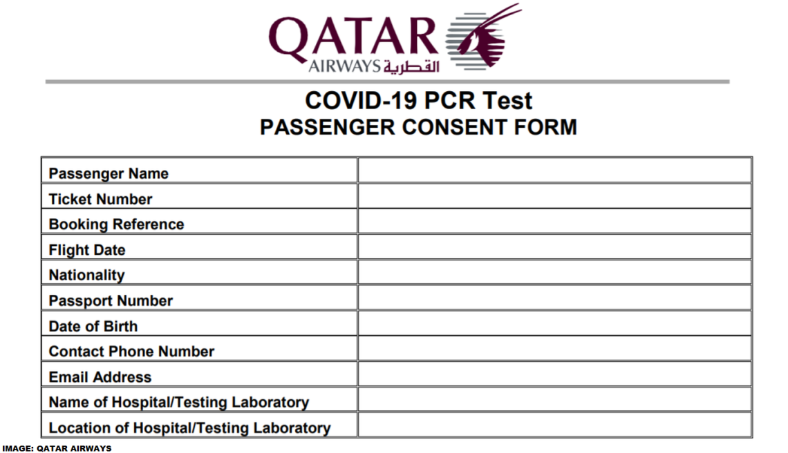 Qatar Airways Covid 19 Test Requirements