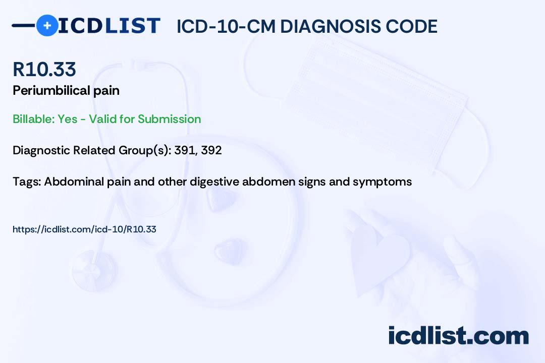 Periumbilical Pain Icd 10