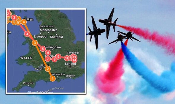 Red Arrows Flight Path Northern Ireland