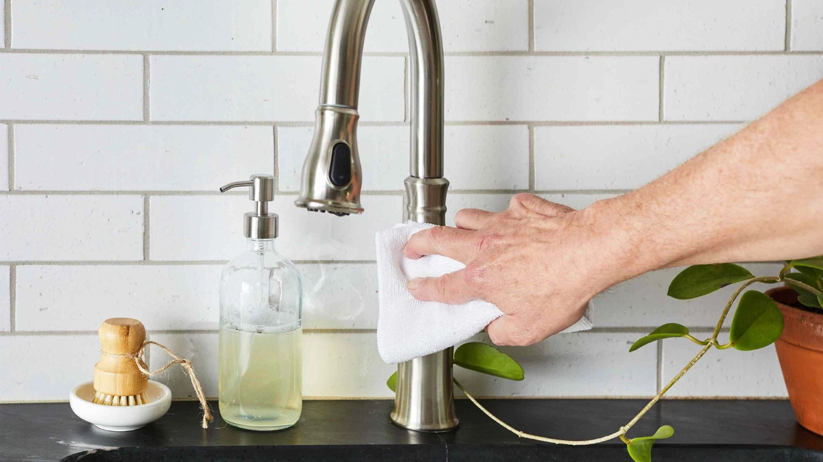 Vinegar and Dish Soap for Hard Water Stains