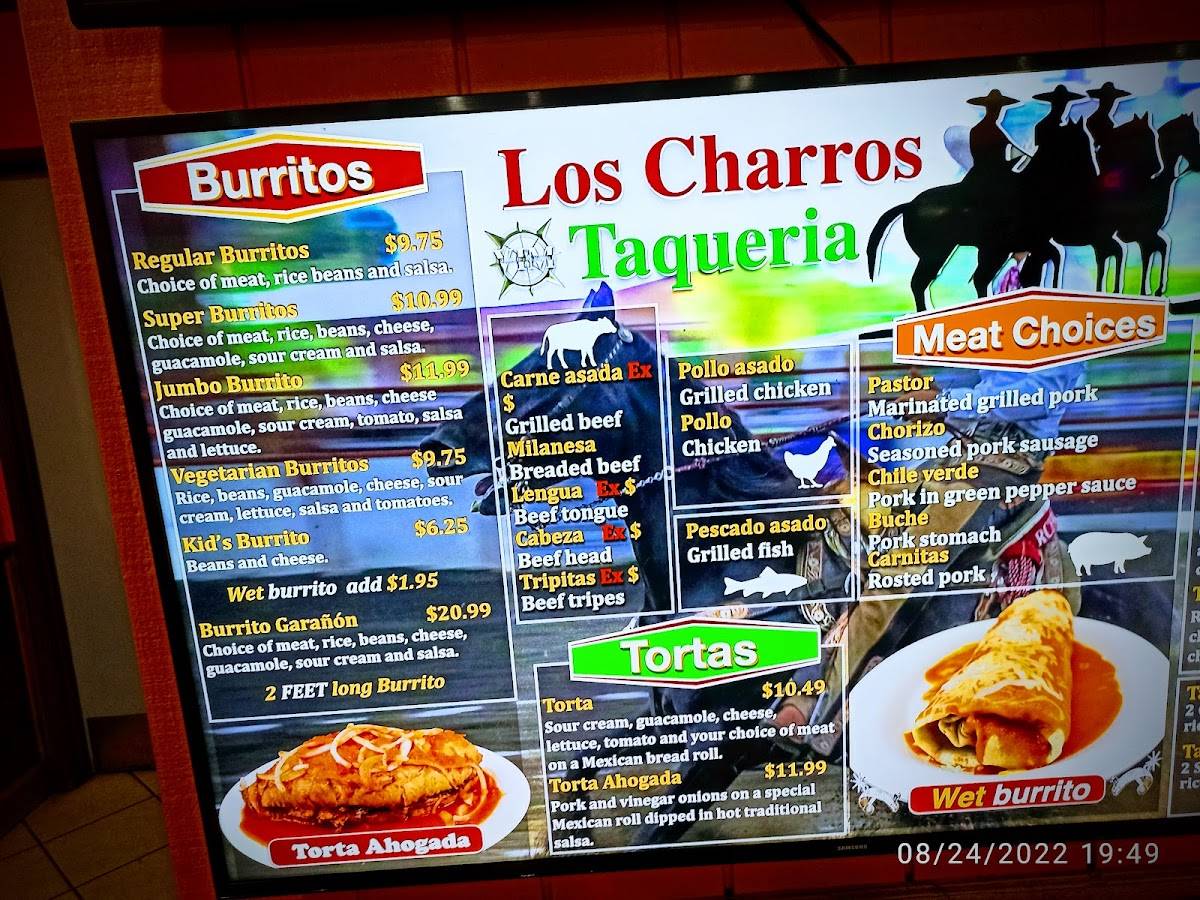 Los Charros Rushville Menu