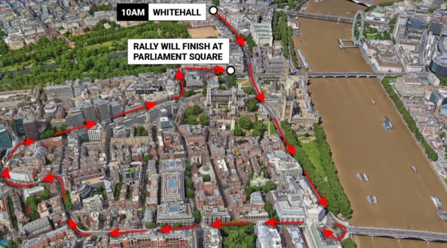 Where Is the Protest in London Today Live Map