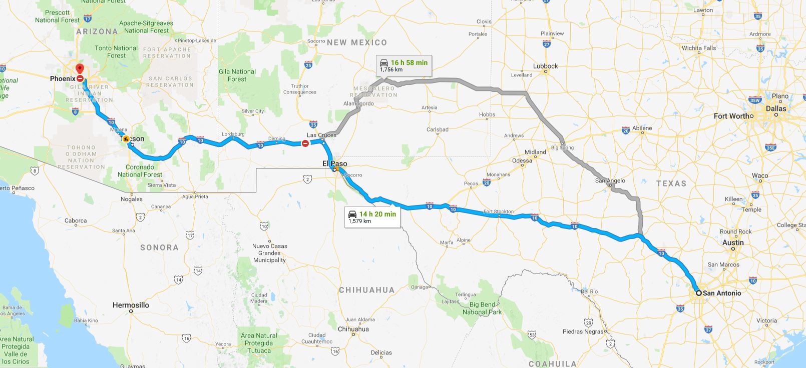 Phoenix to San Antonio Drive