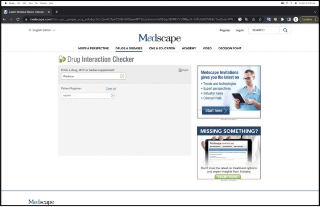 Medicine Interaction Checker Medscape
