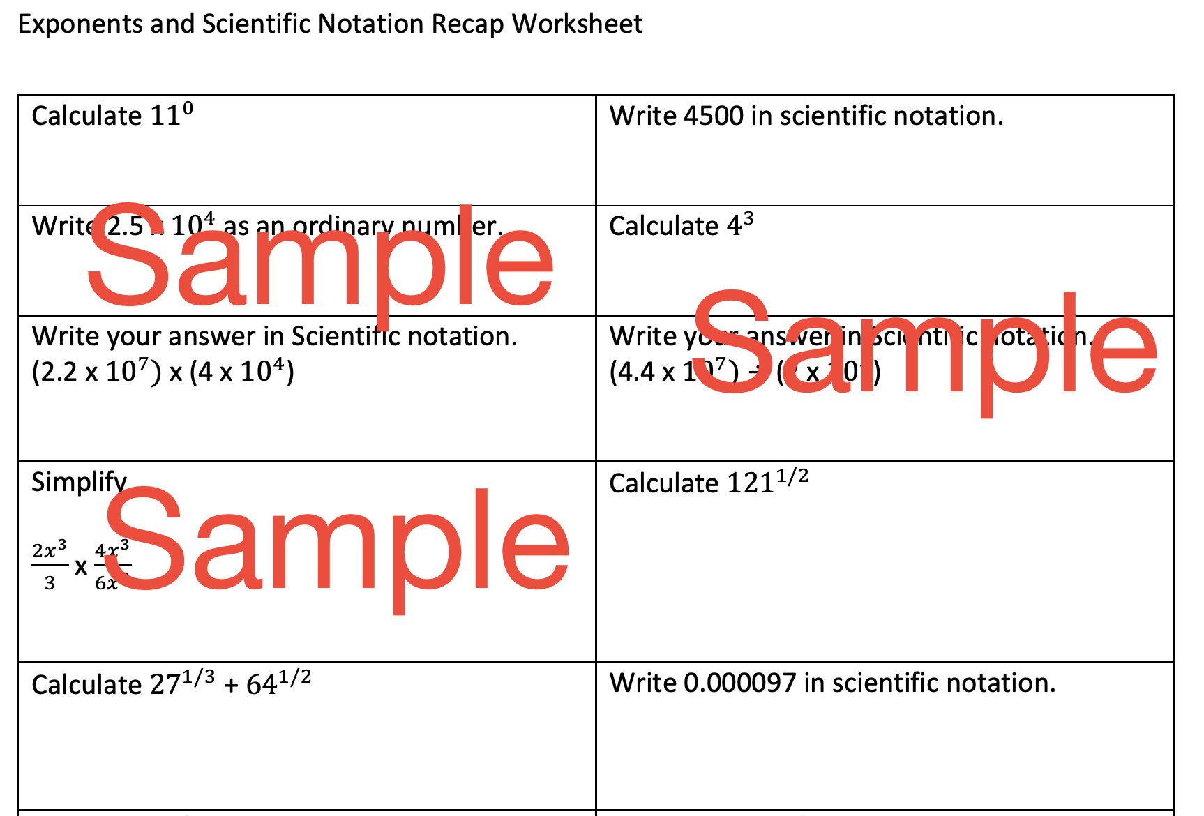 Scientific Notation Worksheet Pdf with Answers