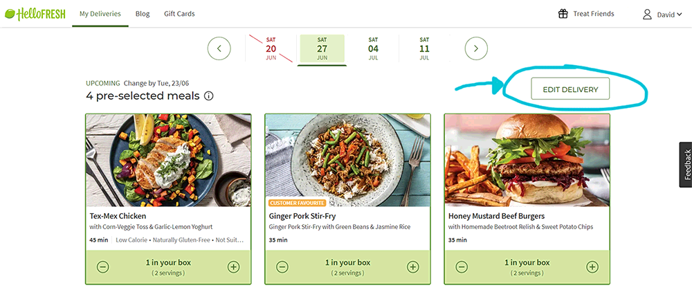 How to Skip Meals on Hellofresh App