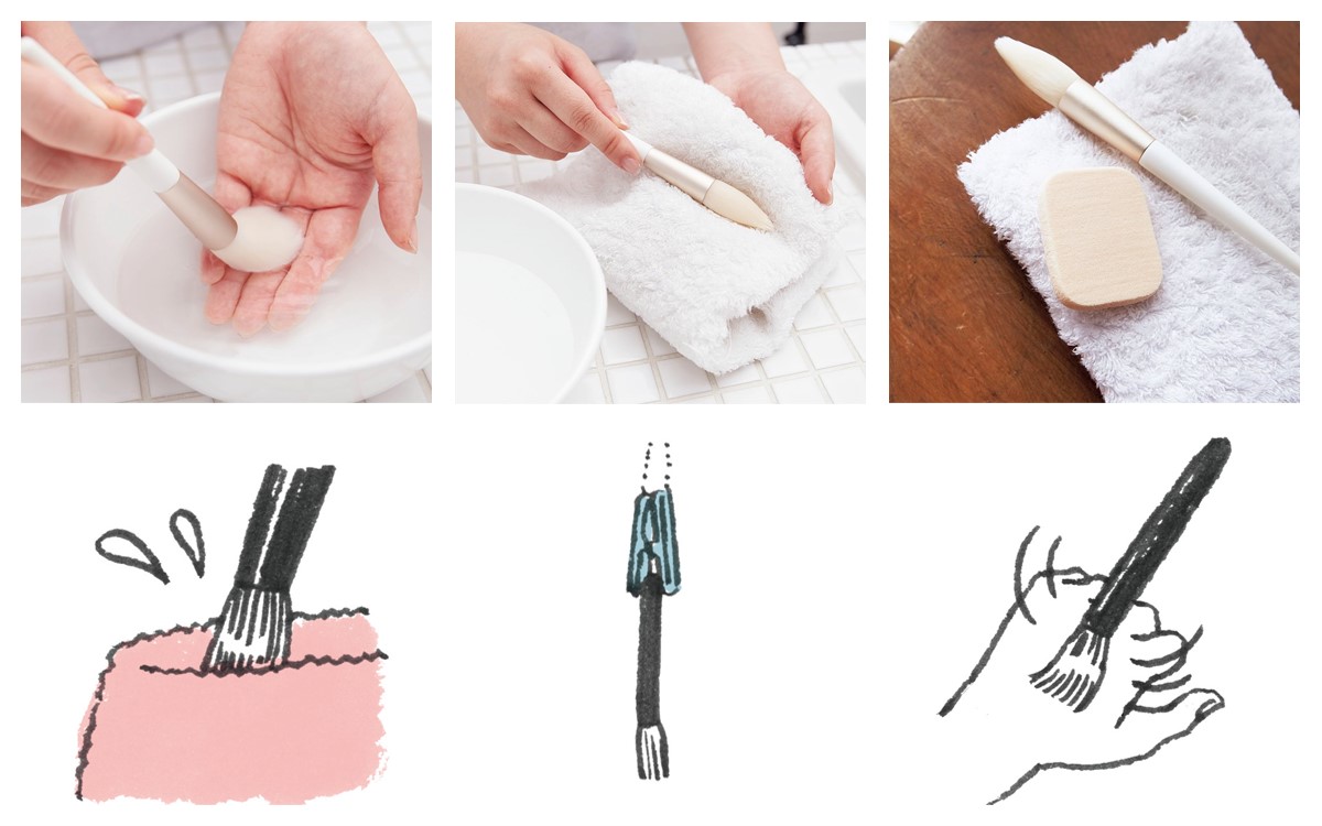 プロ直伝！メイクブラシの洗い方とふわふわ復活術｜肌荒れ防ぐ干し方