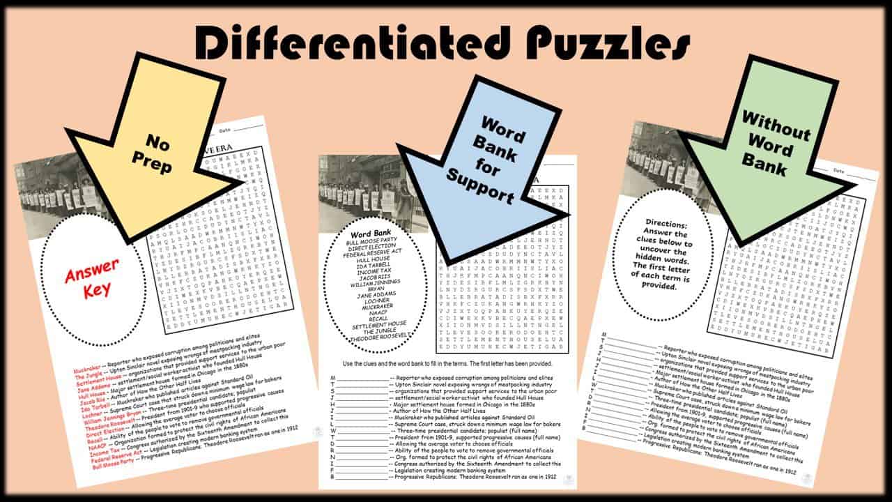 The Progressive and Imperialist Era Crossword