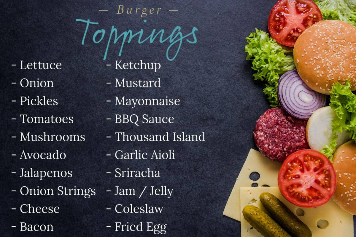List of Hamburger Toppings