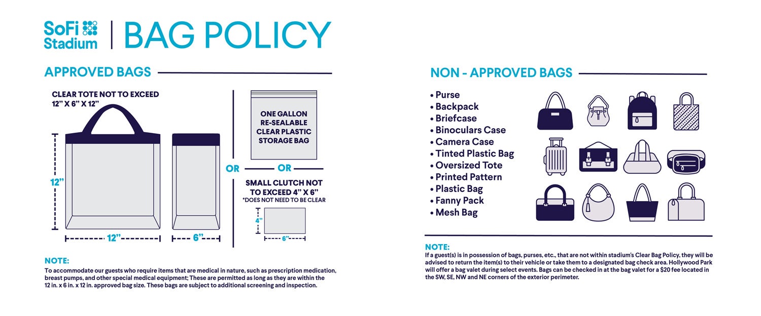 Sofi Eras Tour Bag Policy