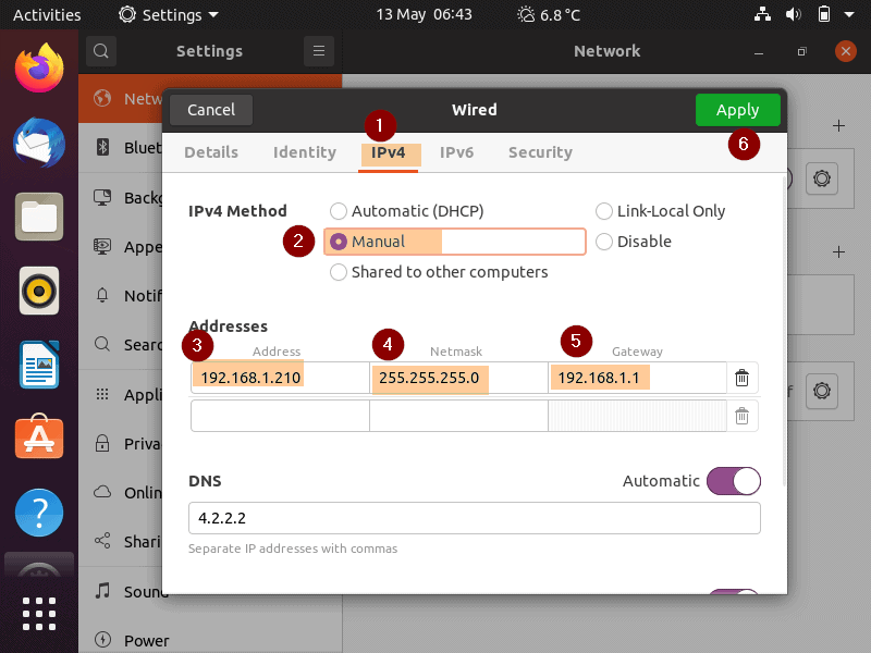 Set Static Ip for Ubuntu