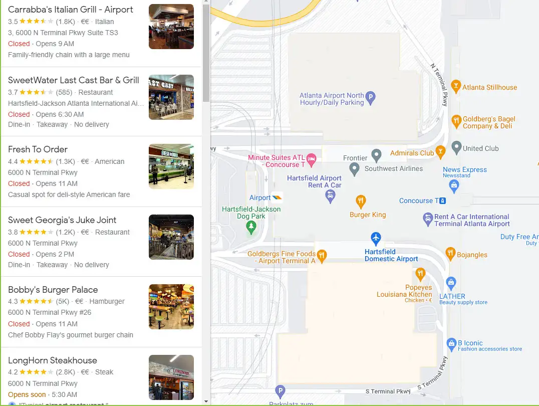 Restaurants in Hartsfield Jackson Airport
