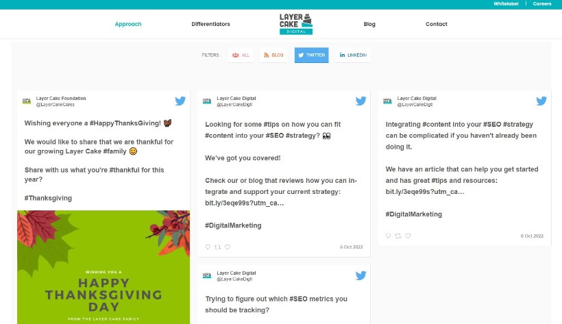 Twitter Feed on Website Example