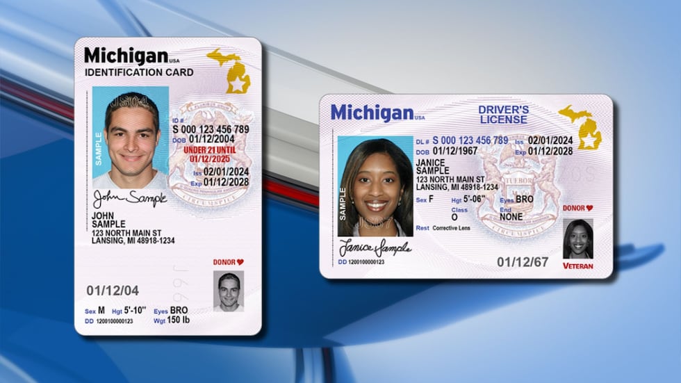 Michigan Driver's License Front and Back