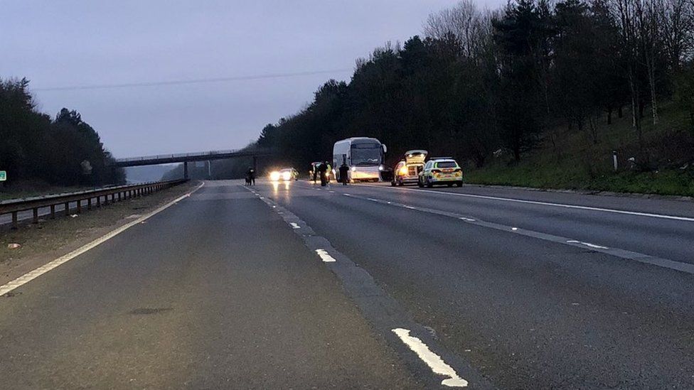 M11 Near Stansted Airport Closed Due to a Police Incident
