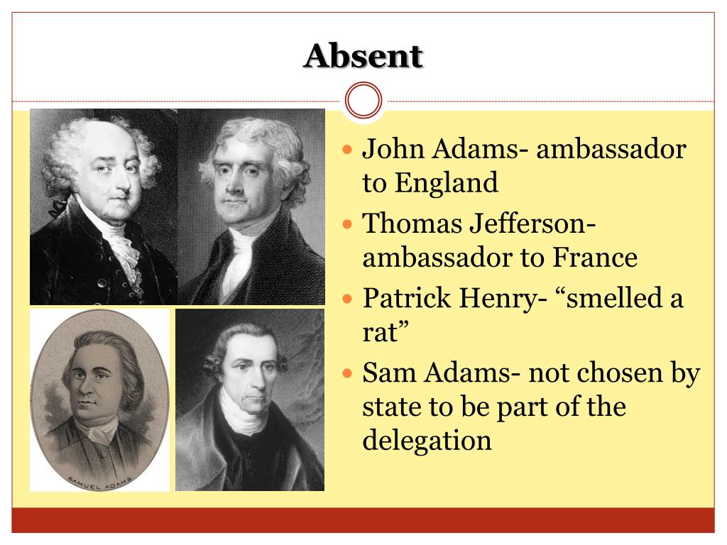 Name Two Famous Politicians Who Were Absent from the Convention