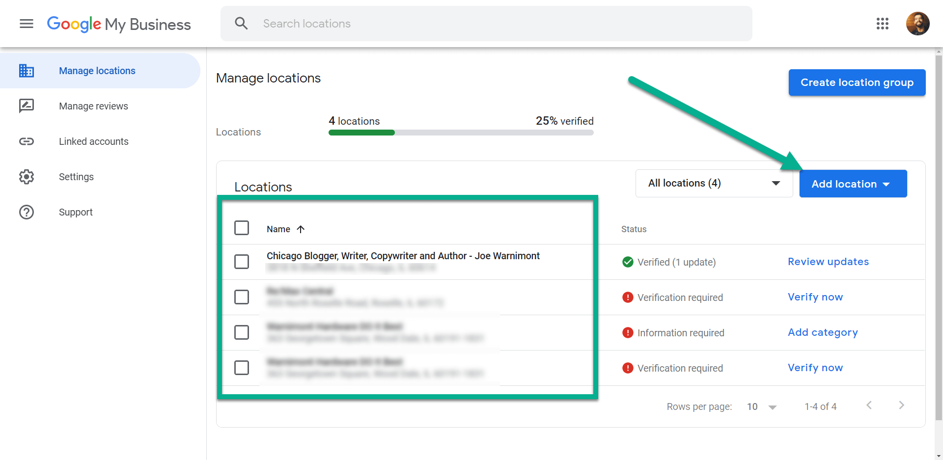 Add Business Location to Google