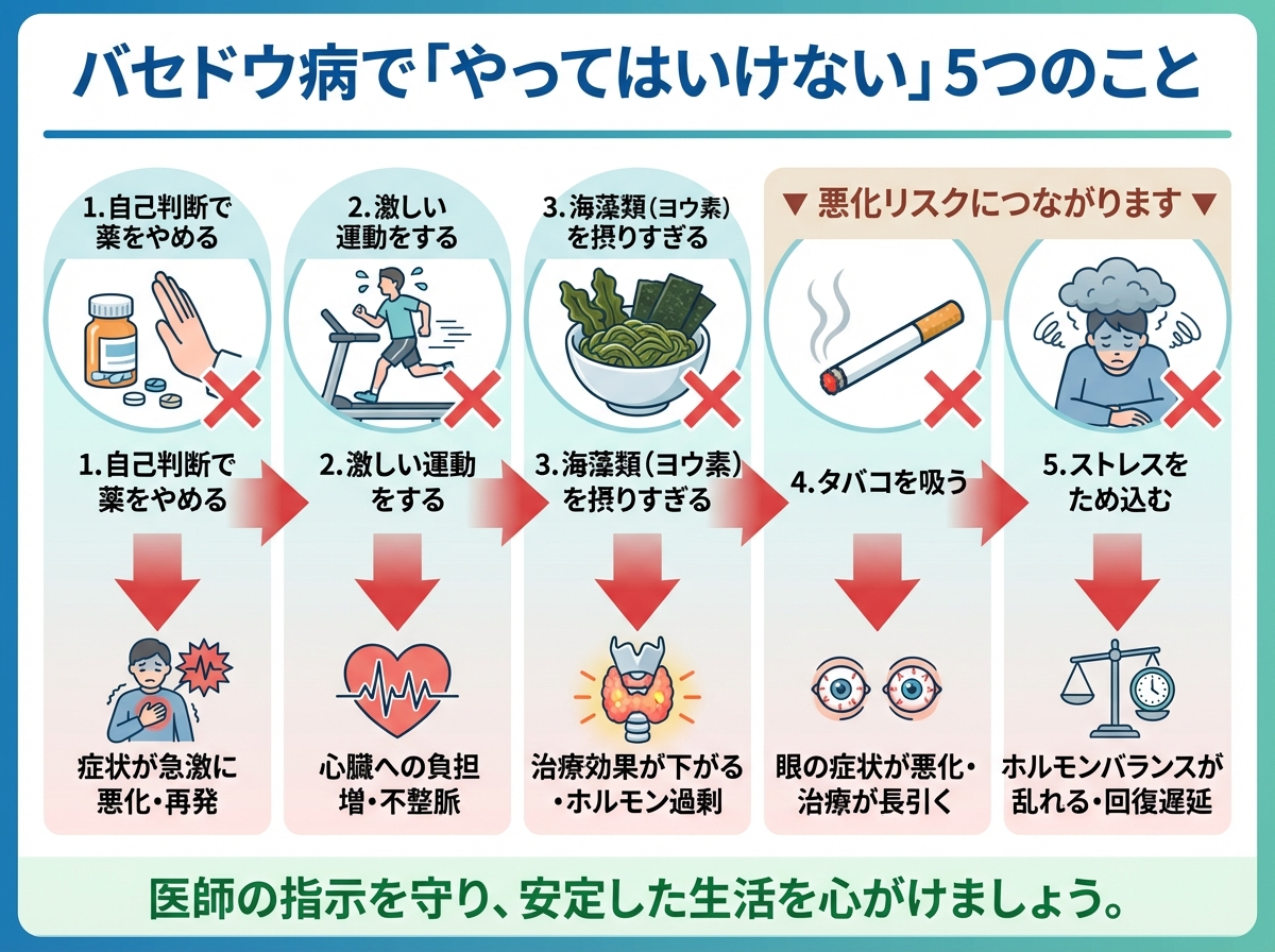 バセドウ病でやってはいけない事！悪化招くNg習慣と専門医の対策