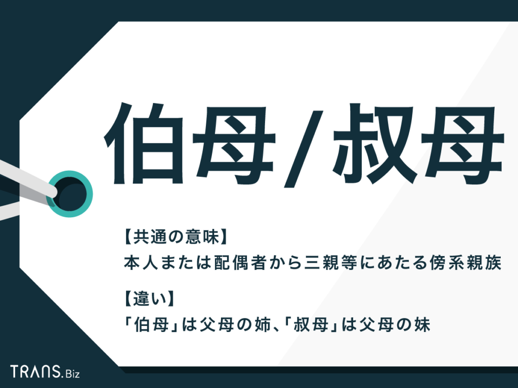 叔母とは？伯母との違いや親等・相続権から結婚の可否まで徹底解説
