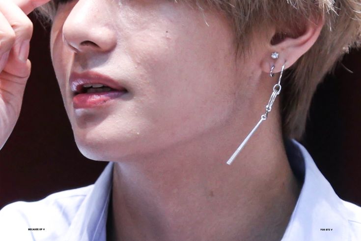 Pictures of Bts Kim Taehyung with Fake Piercing