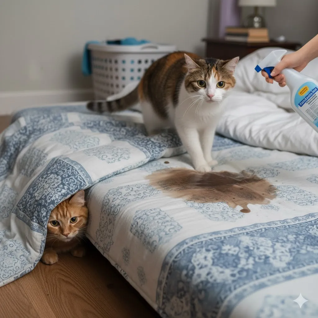 猫が布団でトイレをして治らない！叱ると悪化する衝撃の理由と即効対策