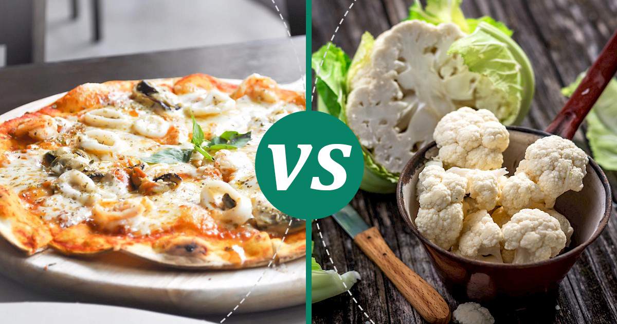 Cauliflower Crust Pizza Texture vs Regular Crust
