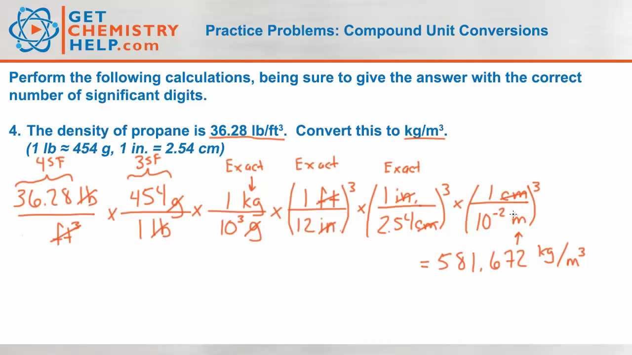 Practice Problems for Conversions in Chemistry