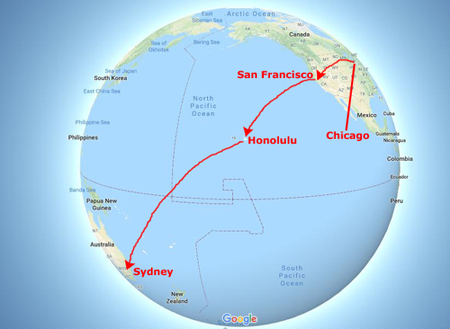 Chicago to Sydney Flight Time