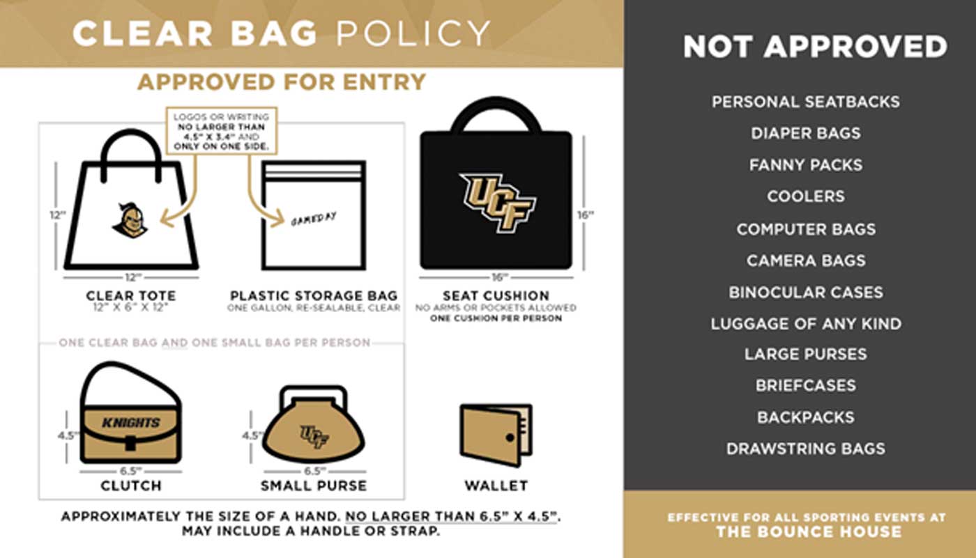 Ucf Bounce House Bag Policy