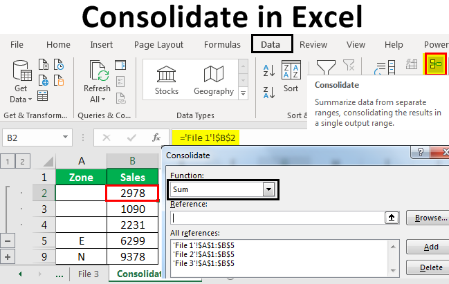 Data Consolidation in Excel