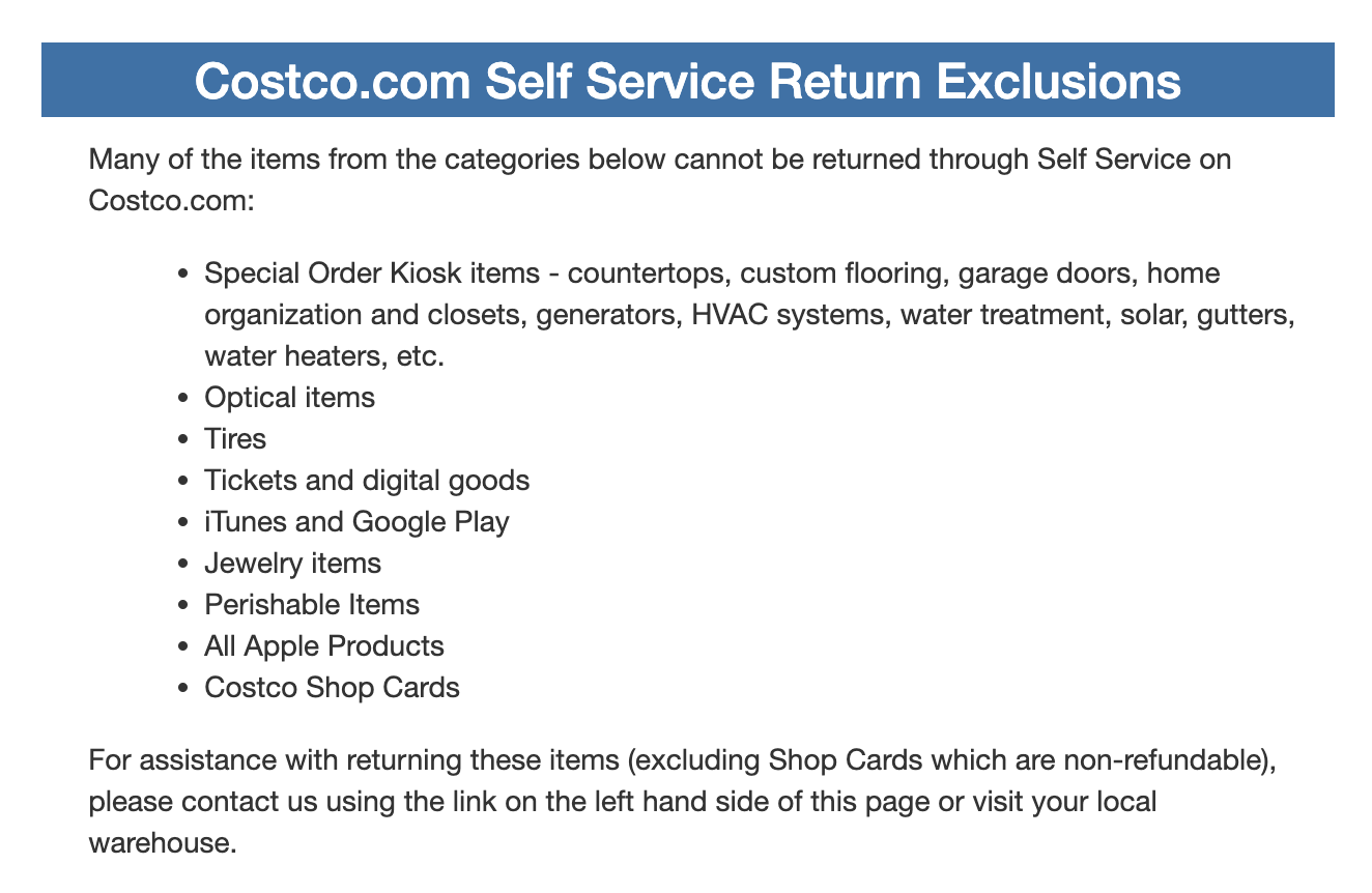 Costco Jewelry Return Policy