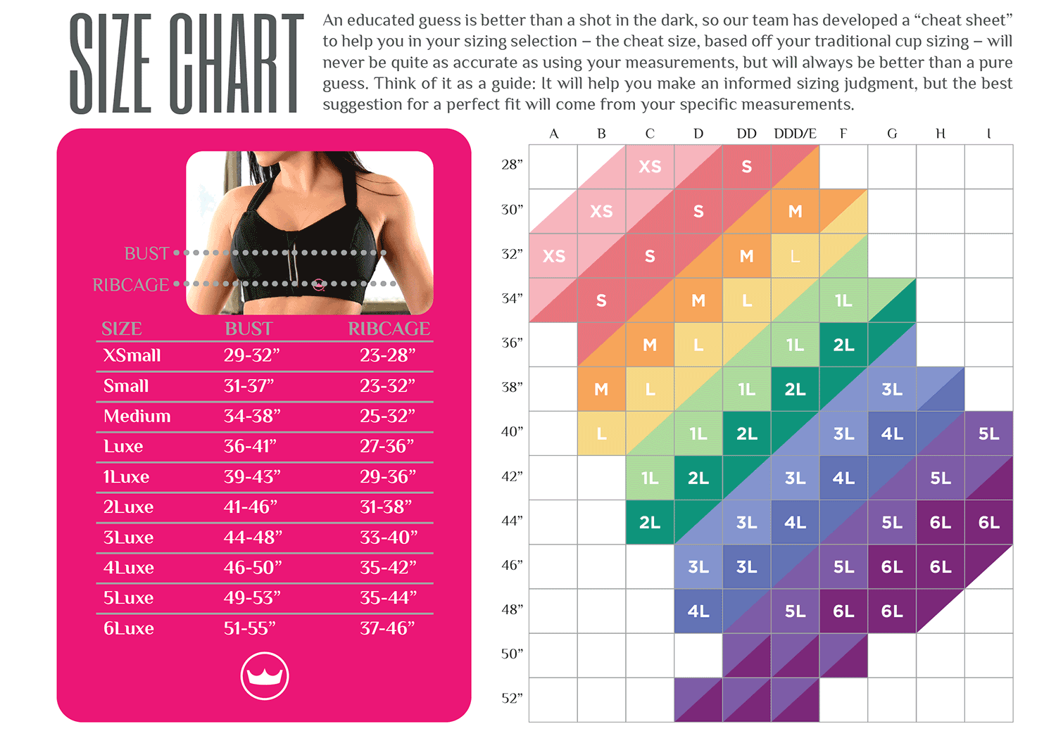 Sports Bra Measurement Chart