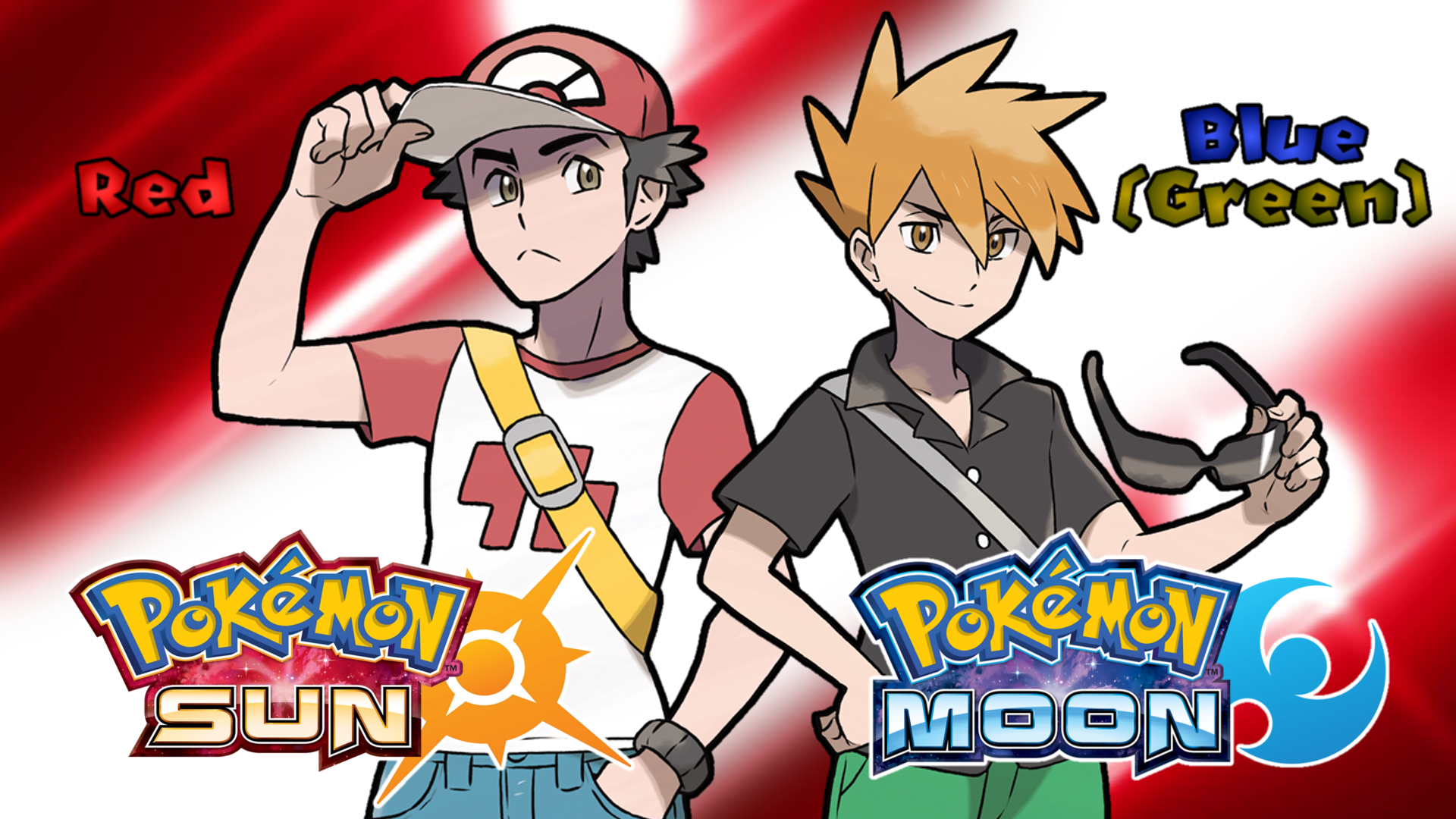 Red and Blue Sun and Moon