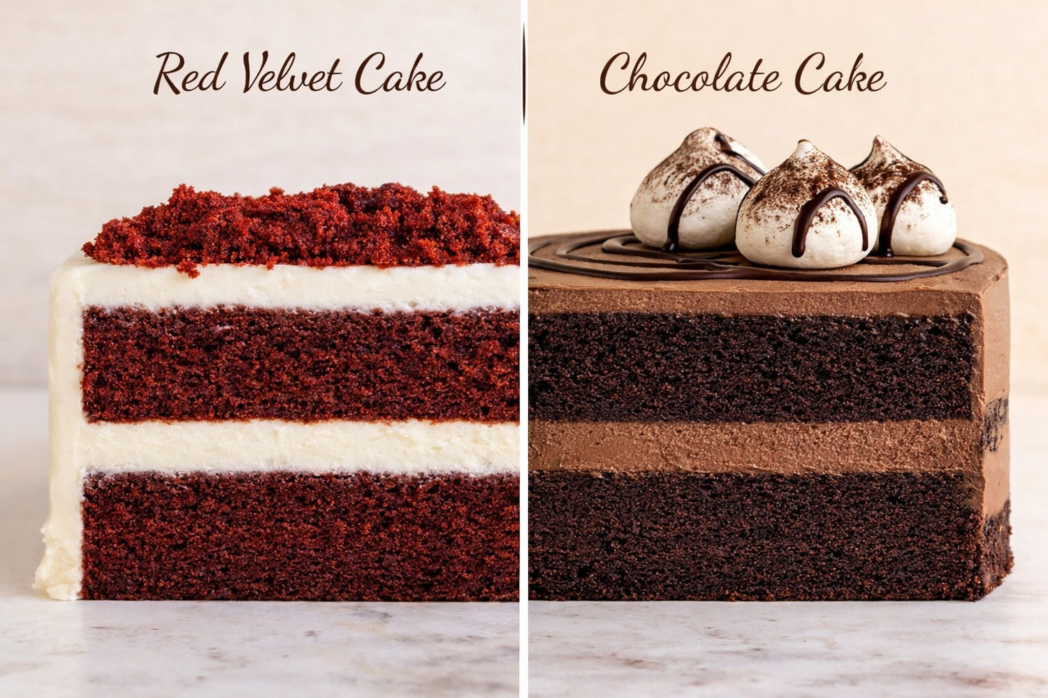 Difference Between Red Velvet and Chocolate Cake
