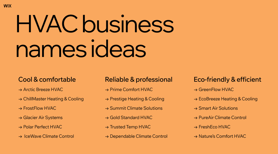 Good Hvac Company Names