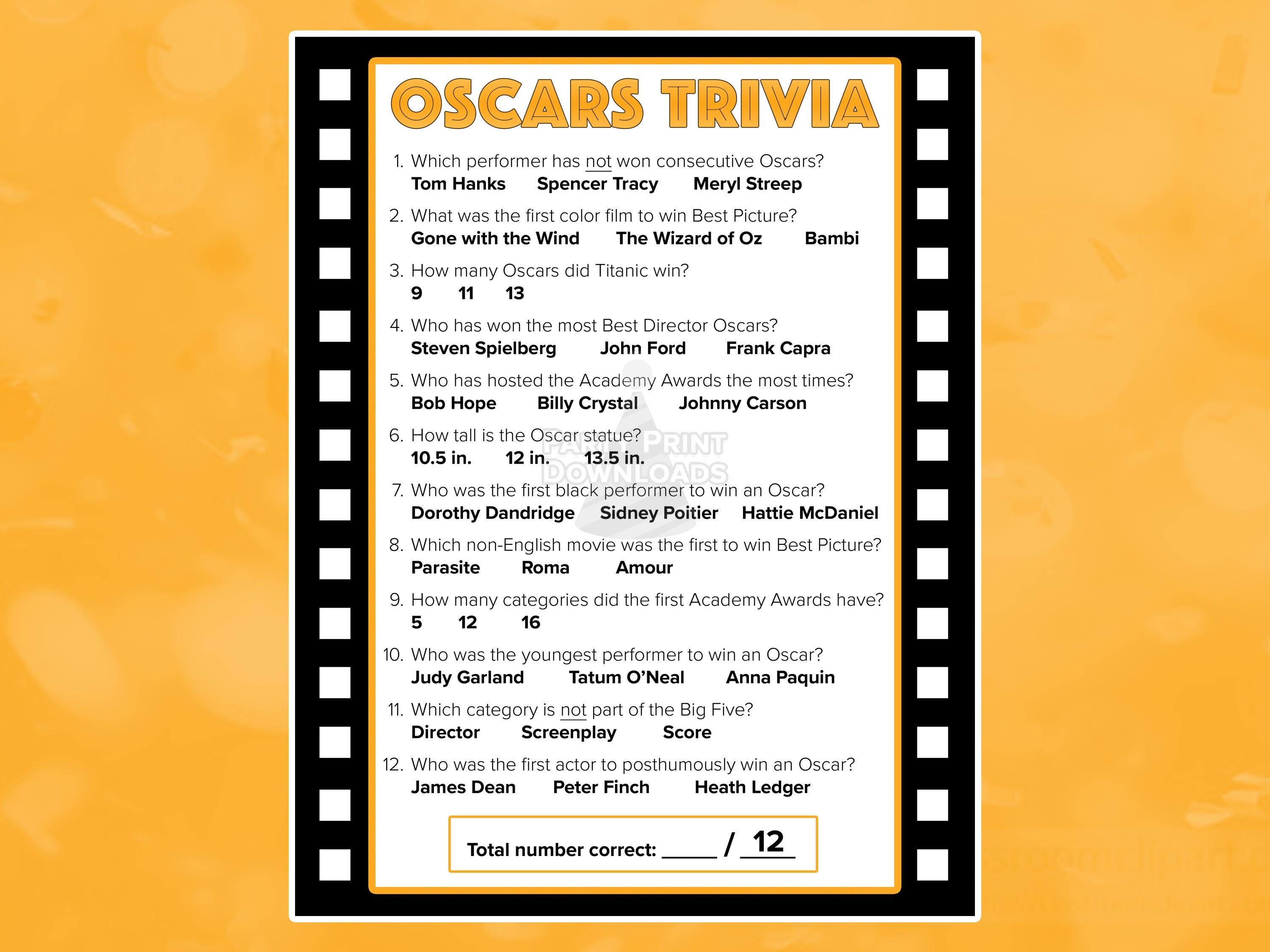 Academy Awards Trivia Questions and Answers