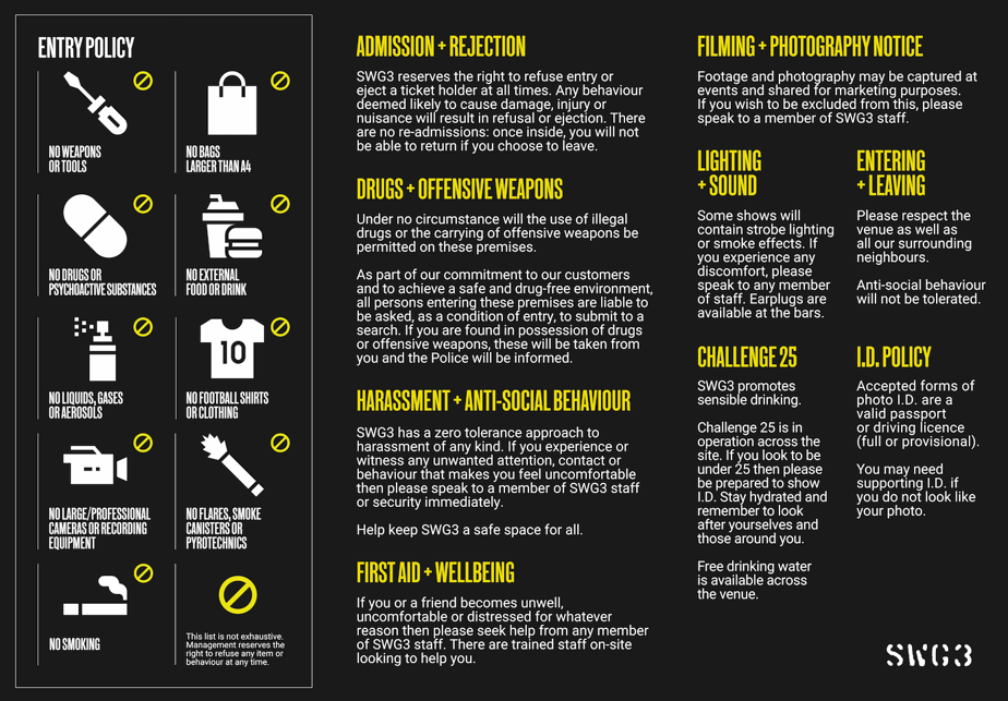 Tv Studio Swg3 Bag Policy