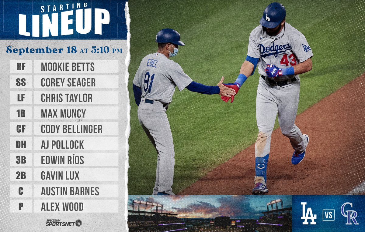 Starting Lineup for the Dodgers
