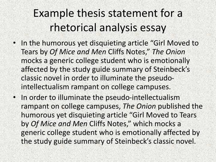 Examples of Thesis Statements for Rhetorical Analysis