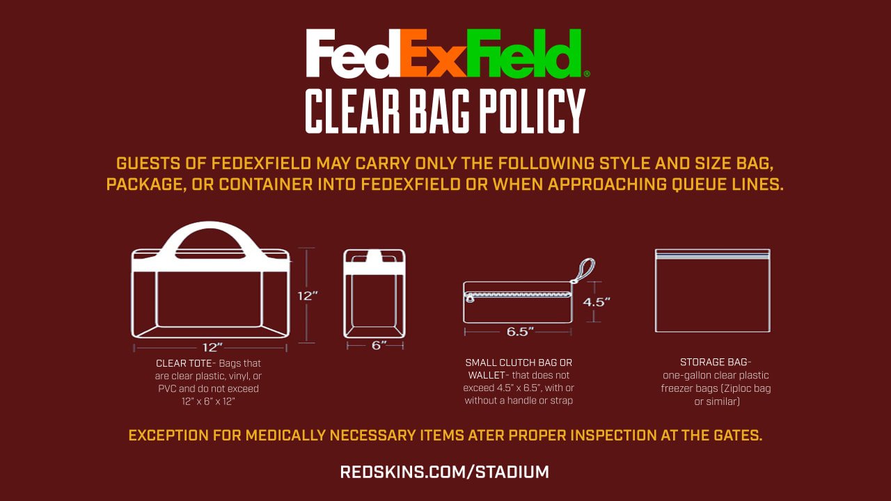 Fedex Field Bag Policy 2026