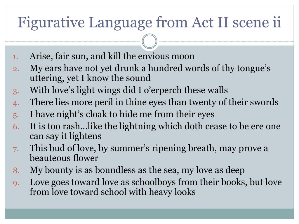 Romeo and Juliet Act 2 Figurative Language
