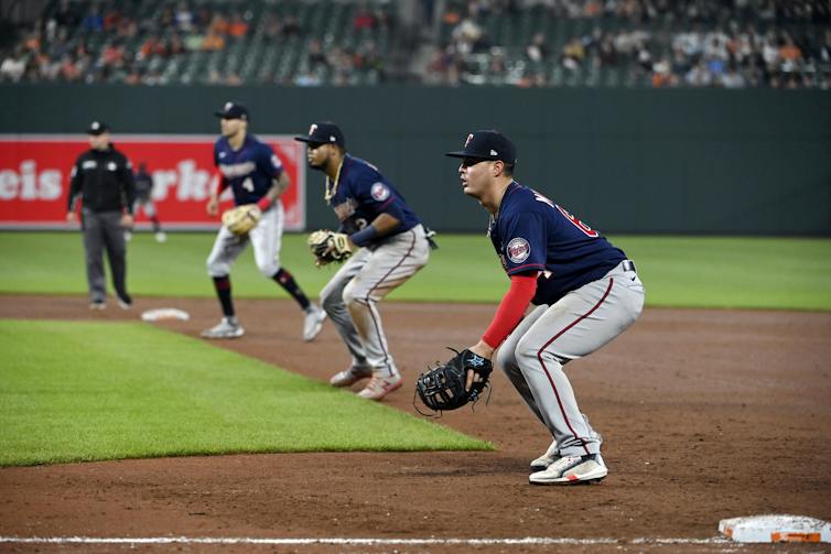 A Defensive Infield Player in Baseball